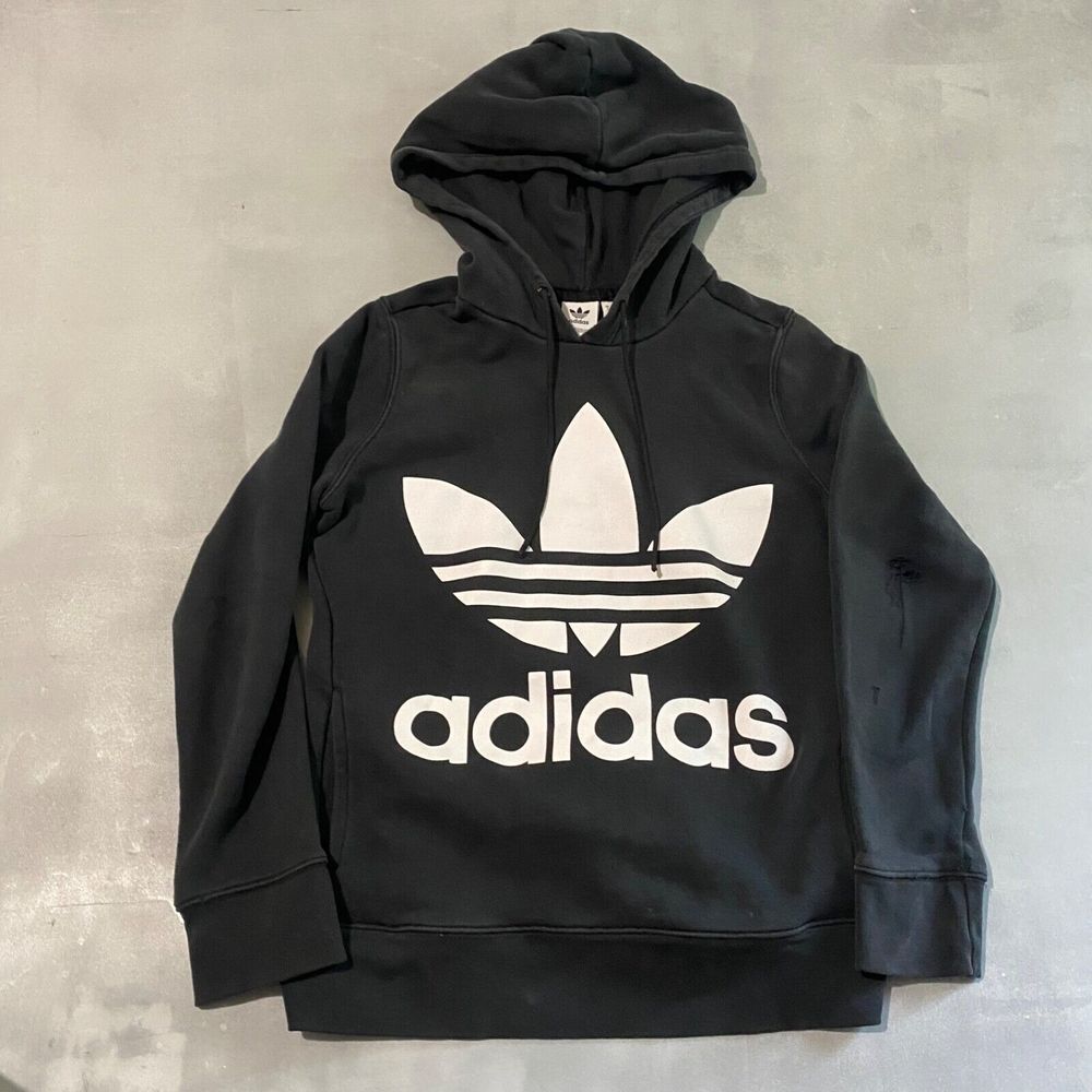 Adidas Sweatshirt Womens‎ Small black hoodie logo distressed Adidas Originals